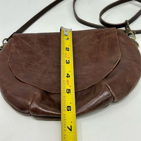 Boho Spanish Rossymina Small Brown Leather Round Crossbody Bag Adjustable Strap - Picture 10 of 13